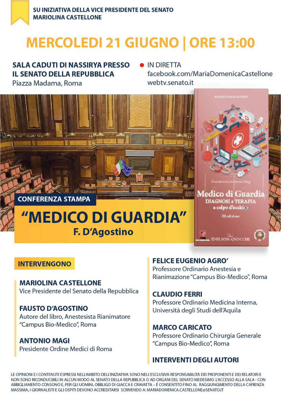 Conferenza Senato della Repubblica “Medico di Guardia” - Roma - 21-06-2023